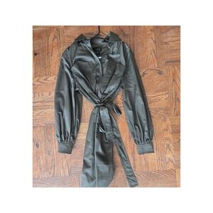 Banana Republic Olive Green Tie-Waist Utility Shirt Jacket